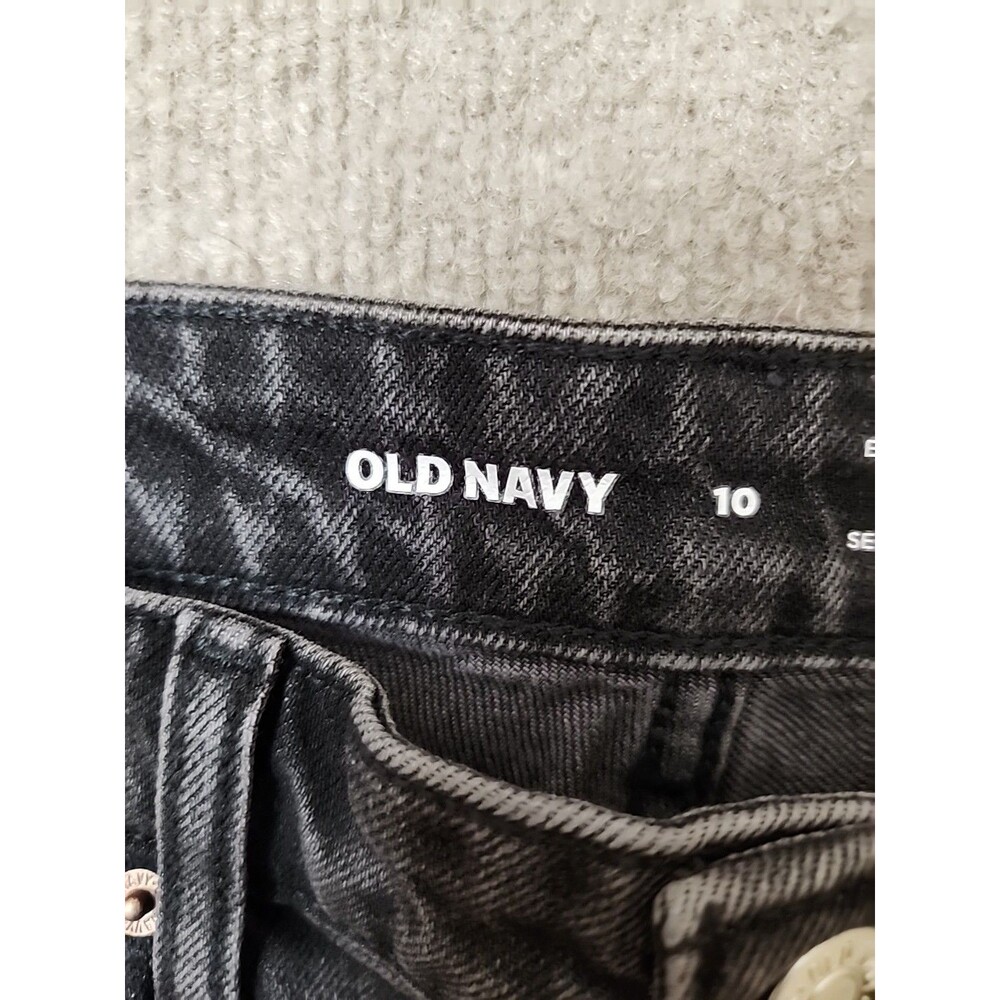 Old Navy Curvy Extra High Rise Wide-Leg Jeans Womens 10 Black Wash NEW - Picture 8 of 11